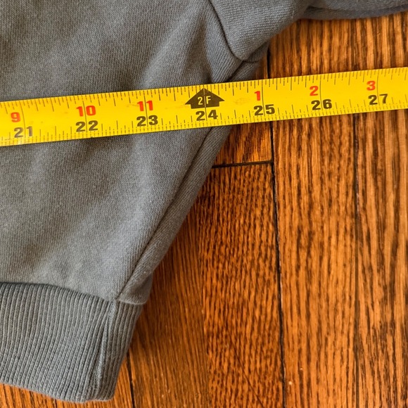 True Religion Womens Quarter Zip Cropped Sweatshirt Slate Blue Silver Logo - Picture 7 of 7